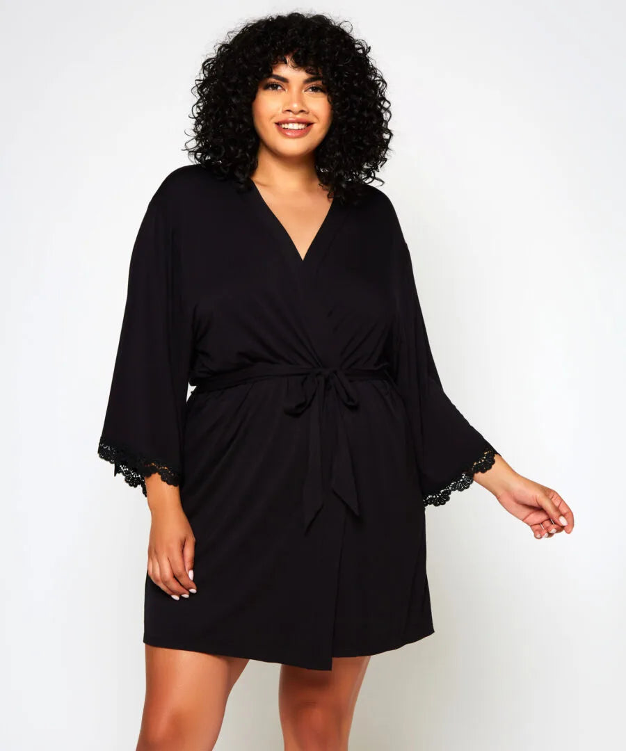 MOLLY Robe with Lace Sleeves at Belle Lacet Lingerie