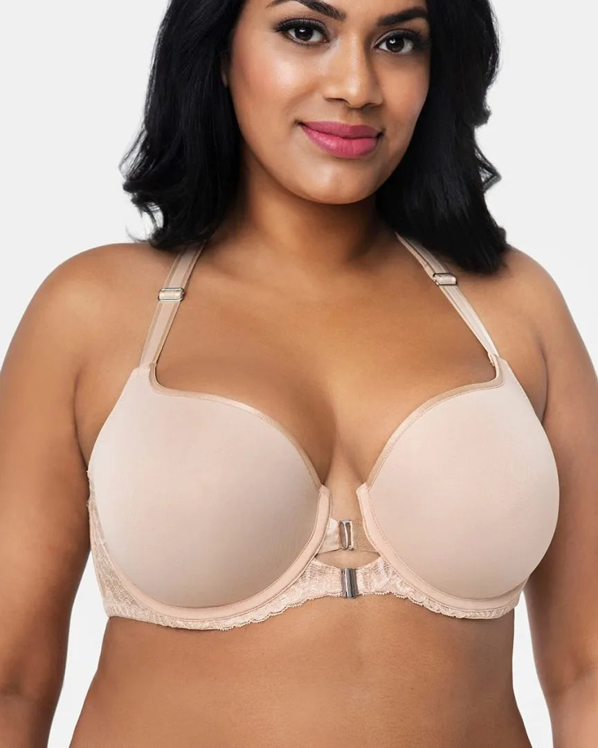 Curvy Couture Tulip Smooth T-Shirt Bra in Designer Leo - Busted