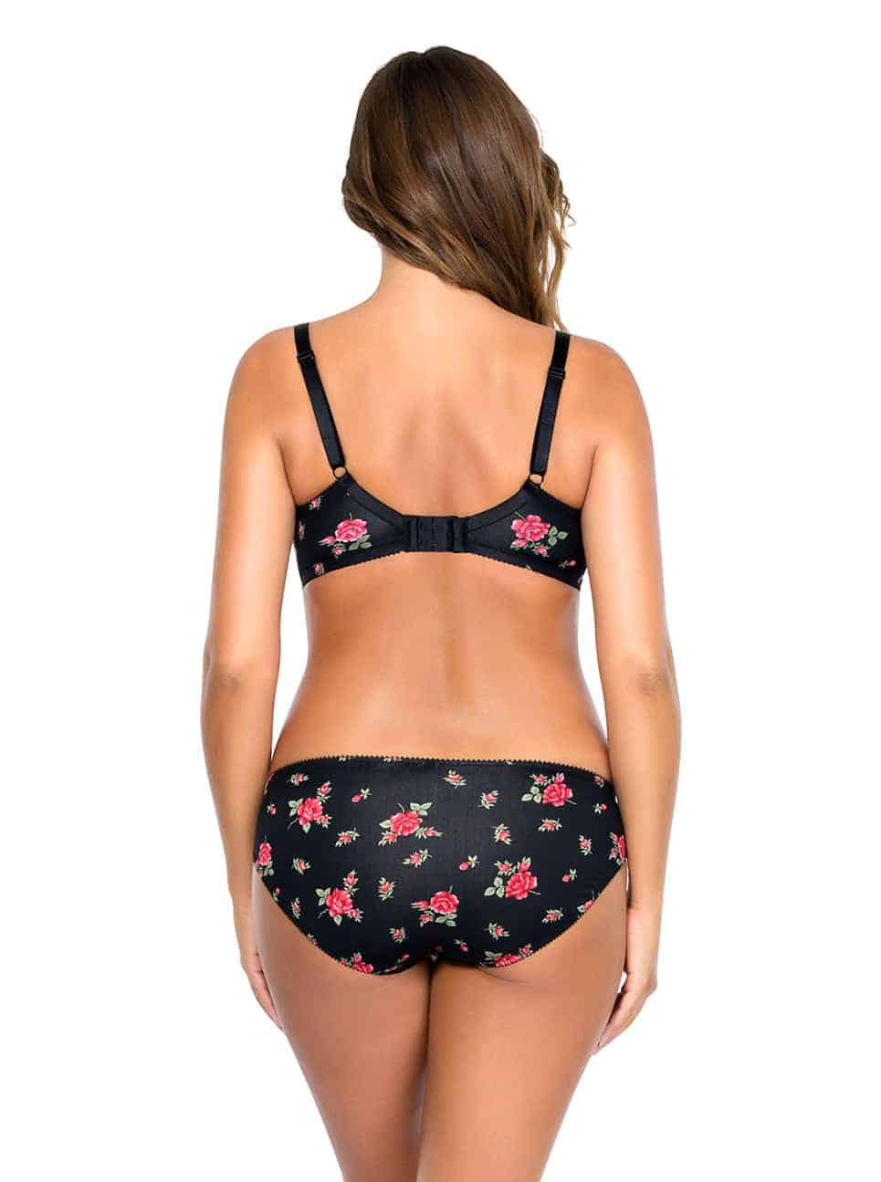 full back view of Parfait Casey Molded Plunge Bra in floral