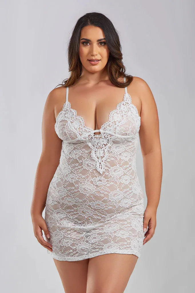 Jasmine All Over Lace Chemise at Belle Lacet Lingerie