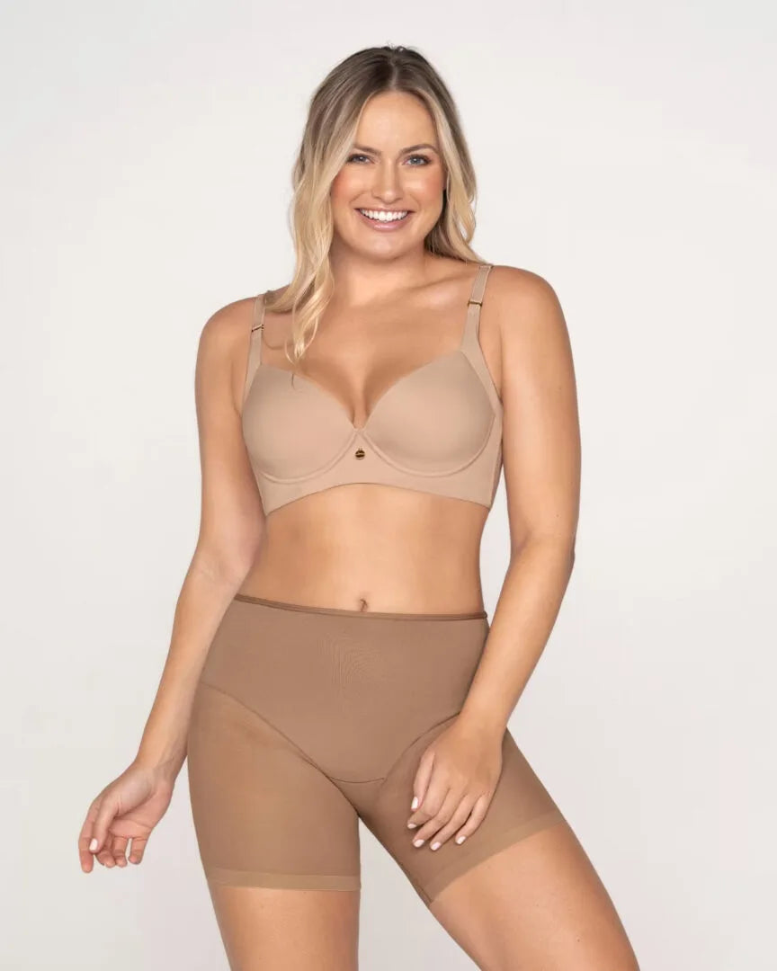Leonisa Truly Undetectable Sheer Shaper Short in Brown - Busted