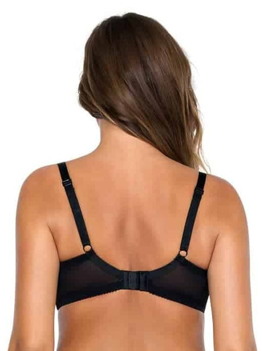 back view of Parfait Casey Molded Plunge Bra in black