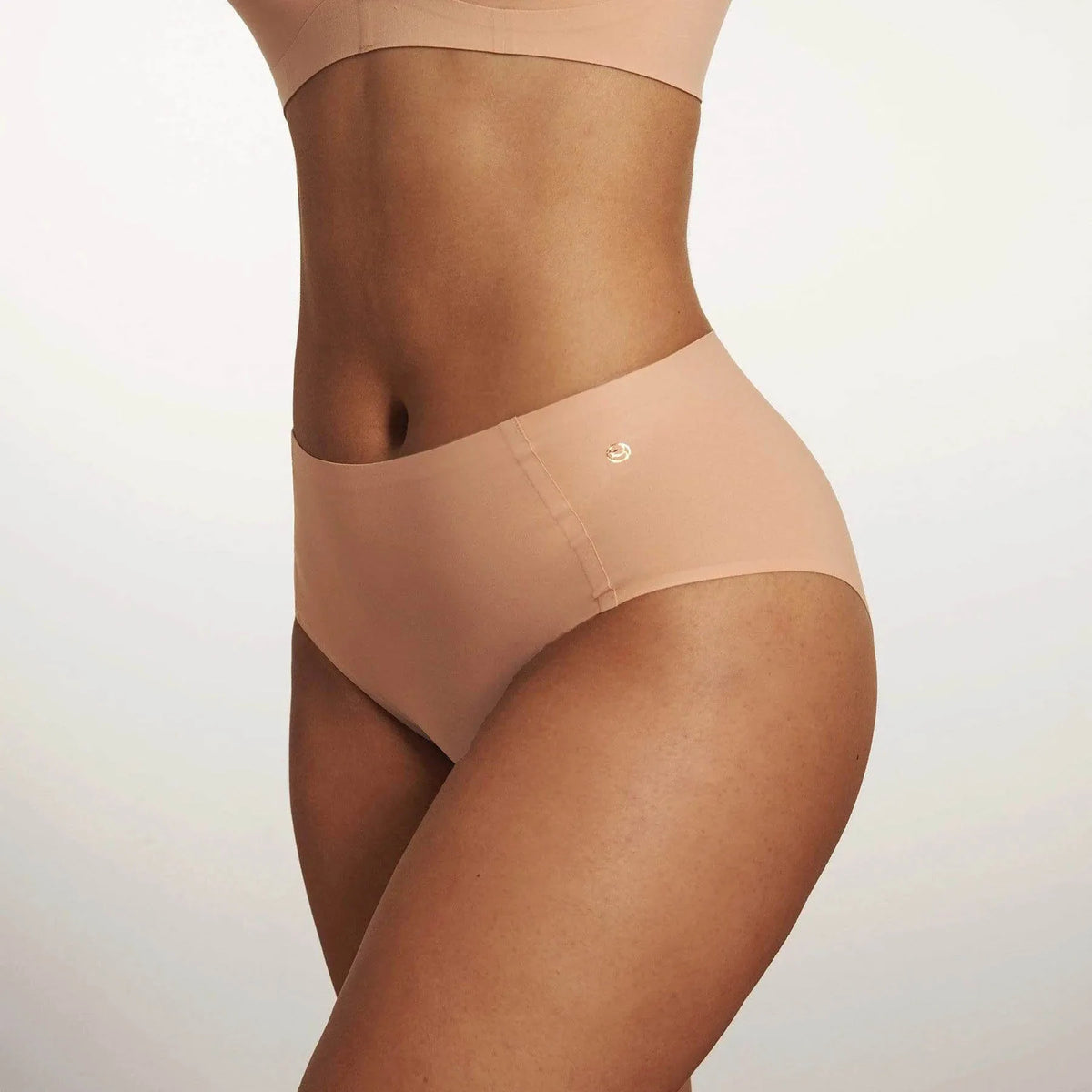 Retro High-Waisted Seamless Bikini Brief at Belle Lacet Lingerie