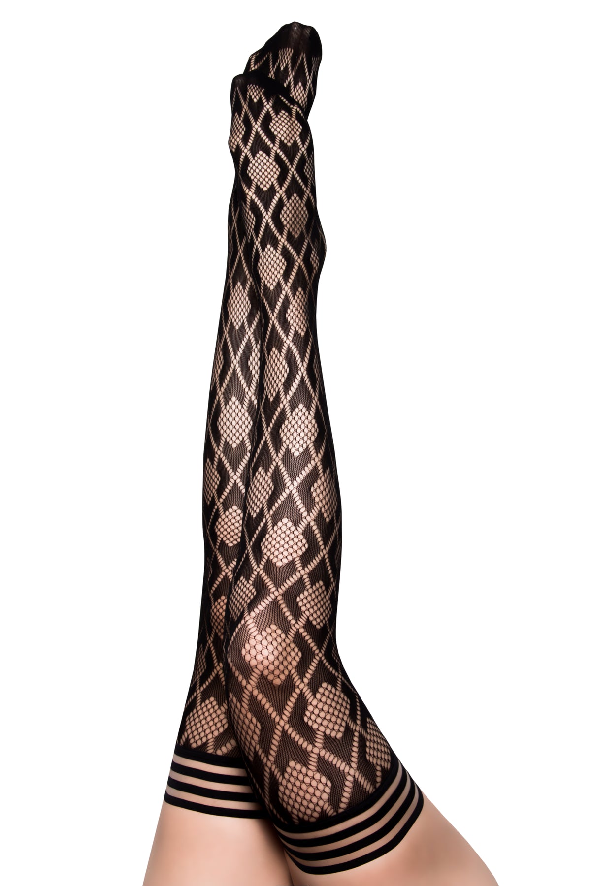 Kix'ies Diamond Fishnet Thigh Highs-Belle Lacet Lingerie
