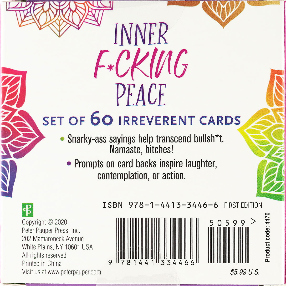 Inner F*cking Peace Cards (Set of 60)-Belle Lacet Lingerie