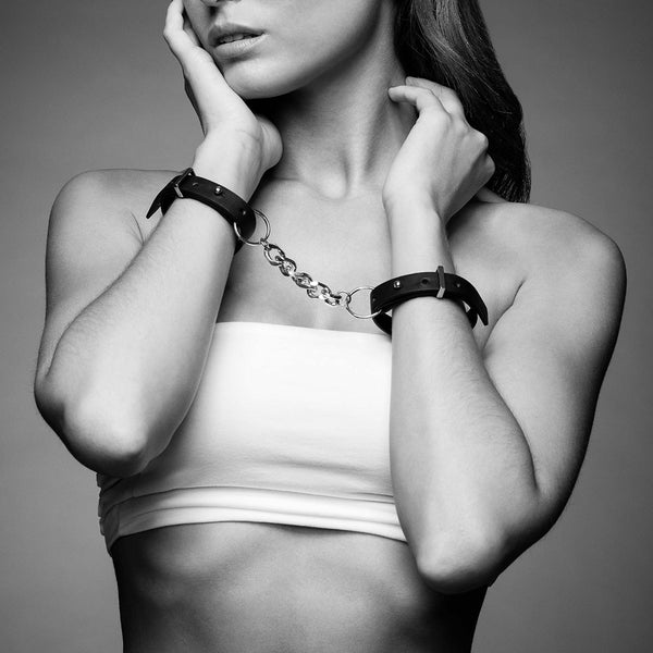 Bijoux Indiscrets Maze Thin Cuffs - Black-Belle Lacet Lingerie