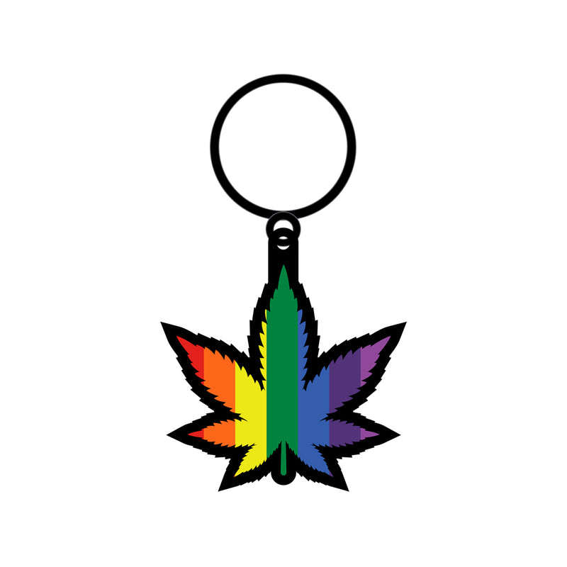 Wood Rocket Rainbow Leaf Keychain-Belle Lacet Lingerie