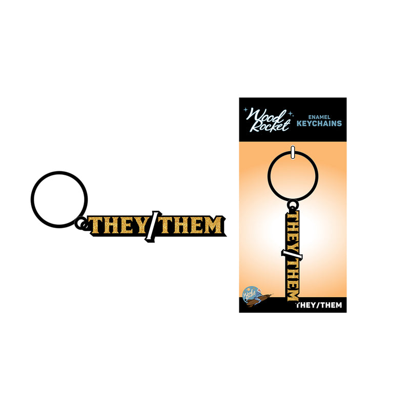 Wood Rocket They/Them Keychain-Belle Lacet Lingerie