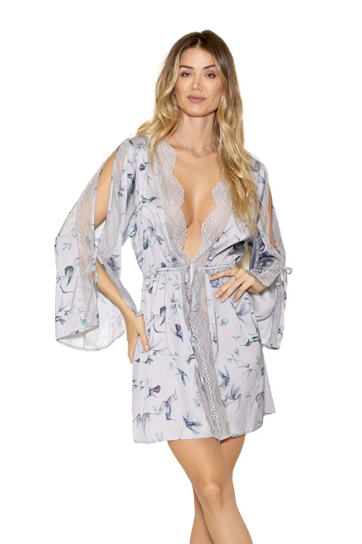 IVY Hummingbird Robe with Open Shoulder at Belle Lacet Lingerie