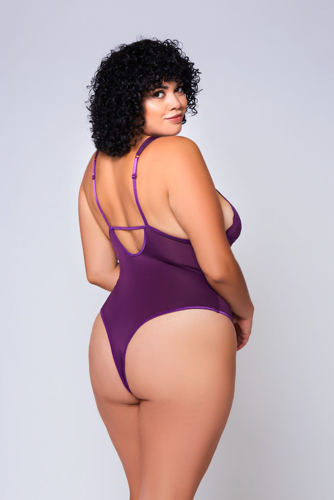 Primrose Teddy in Purple-Belle Lacet Lingerie