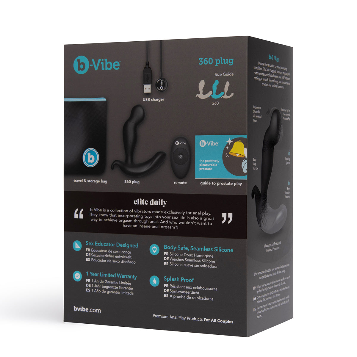 B-Vibe 360 Plug- Black-Belle Lacet Lingerie B-Vibe 360 Plug- Black-Belle Lacet Lingerie