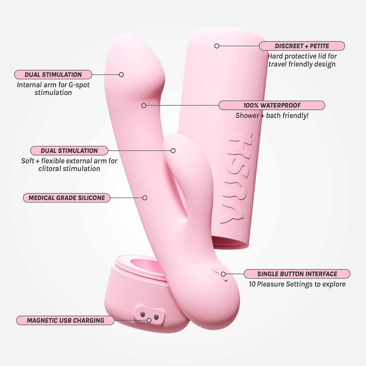 VUSH Glow Rabbit Vibrator-Belle Lacet Lingerie VUSH Glow Rabbit Vibrator-Belle Lacet Lingerie