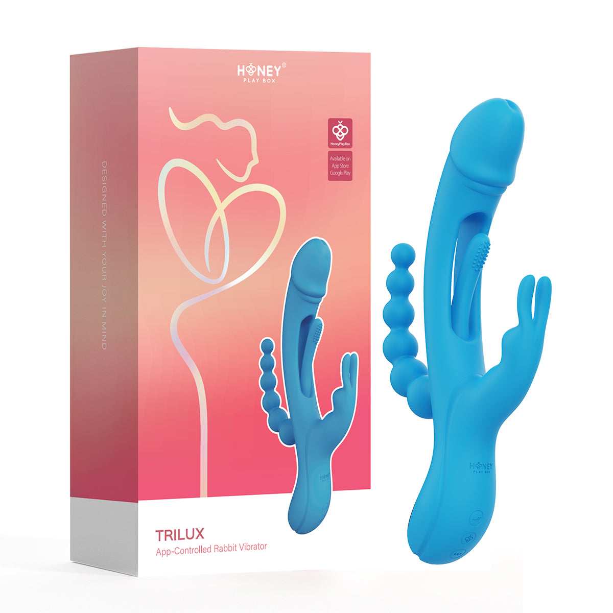 Honey Play Box Trilux Kinky Finger Rabbit Vibrator with Anal Beads Blue-Belle Lacet Lingerie Honey Play Box Trilux Kinky Finger Rabbit Vibrator with Anal Beads Blue-Belle Lacet Lingerie