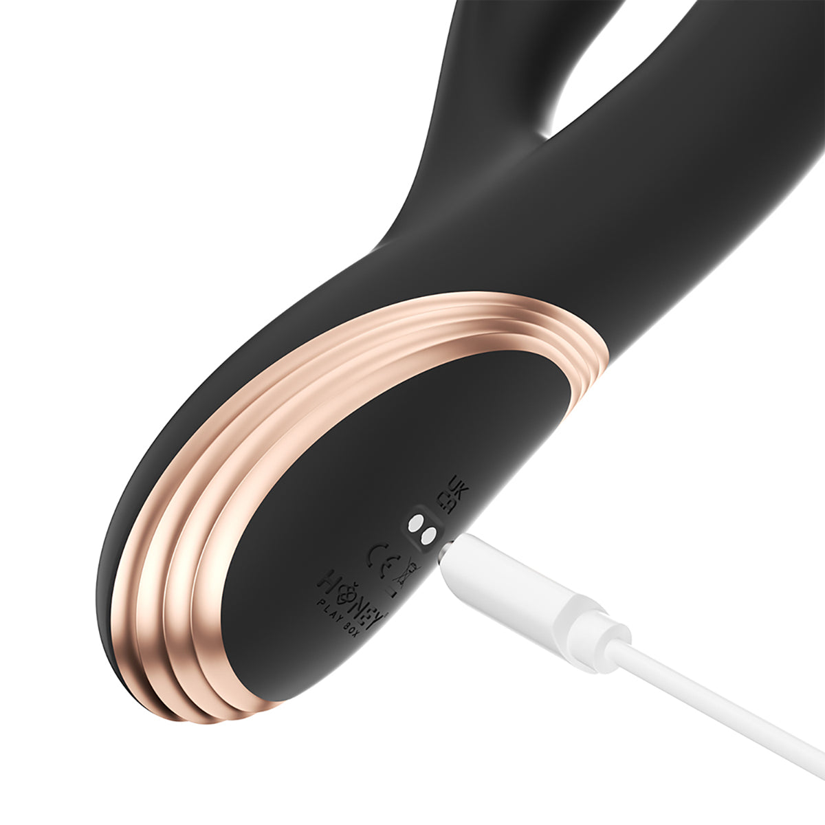 Honey Play Box Gem Pressure Sensing App-Controlled Twin Balls Rabbit Black-Belle Lacet Lingerie