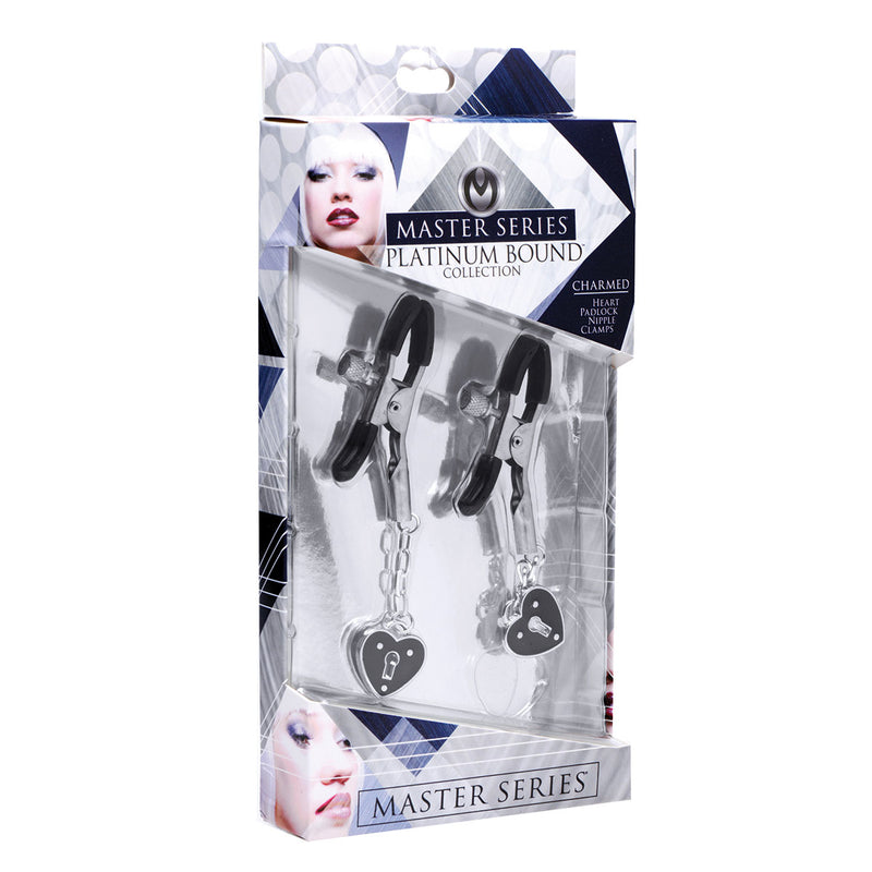 Heart Padlock Nipple Clamps - Assorted Colors-Belle Lacet Lingerie