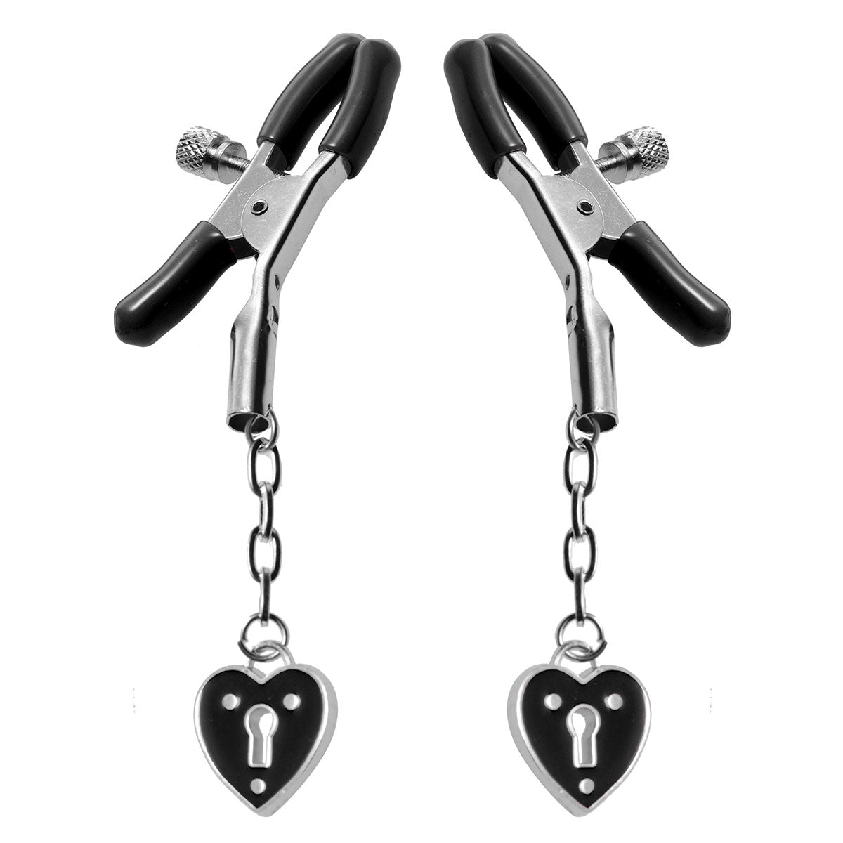 Heart Padlock Nipple Clamps - Assorted Colors-Belle Lacet Lingerie