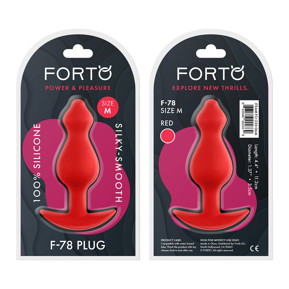 FORTO F-78 Pointee Plug Red - Assorted Sizes-Belle Lacet Lingerie