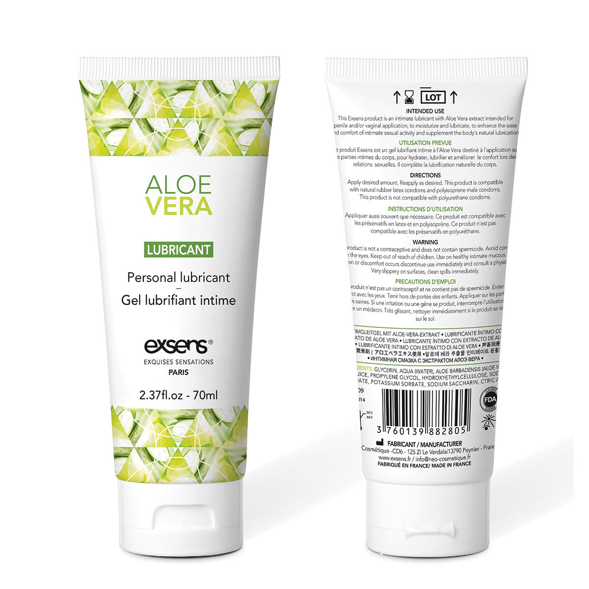 Exsens Lubricant 70ml - Aloe Vera-Belle Lacet Lingerie Exsens Lubricant 70ml - Aloe Vera-Belle Lacet Lingerie