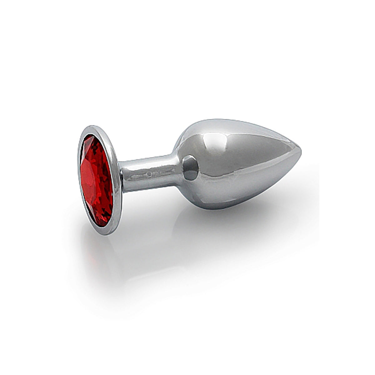 Shots Ouch! Round Gem Butt Plug Small - Silver/Ruby Red-Belle Lacet Lingerie Shots Ouch! Round Gem Butt Plug Small - Silver/Ruby Red-Belle Lacet Lingerie