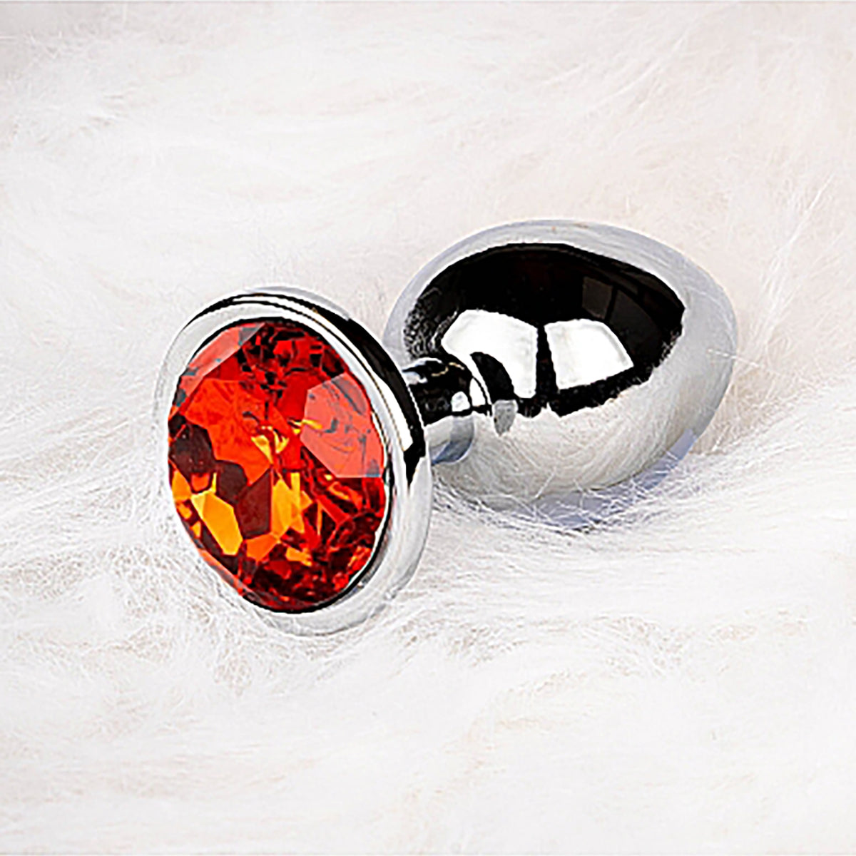 Shots Ouch! Round Gem Butt Plug Small - Silver/Ruby Red-Belle Lacet Lingerie Shots Ouch! Round Gem Butt Plug Small - Silver/Ruby Red-Belle Lacet Lingerie