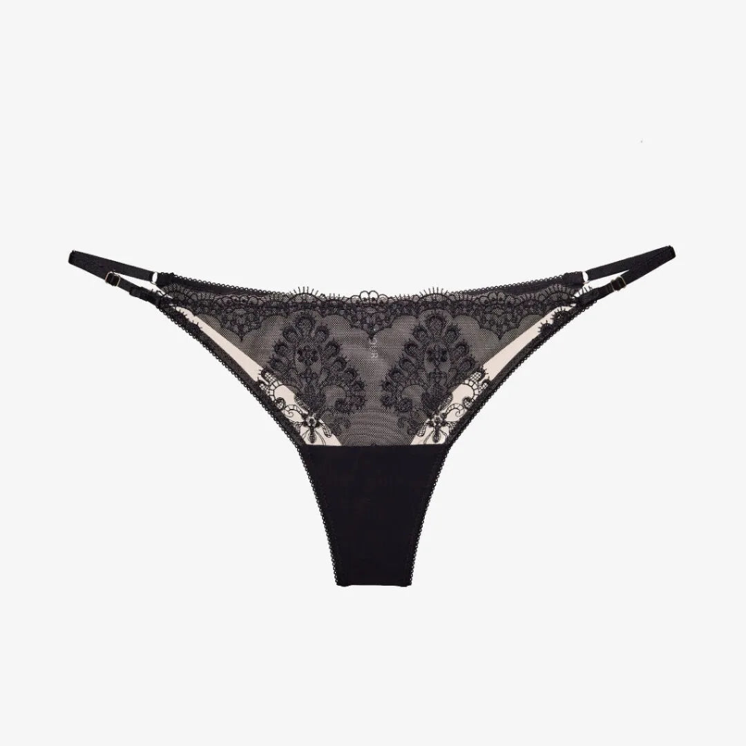 FLAT WHITE Adjustable G-String from Ajour at Belle Lacet Lingerie