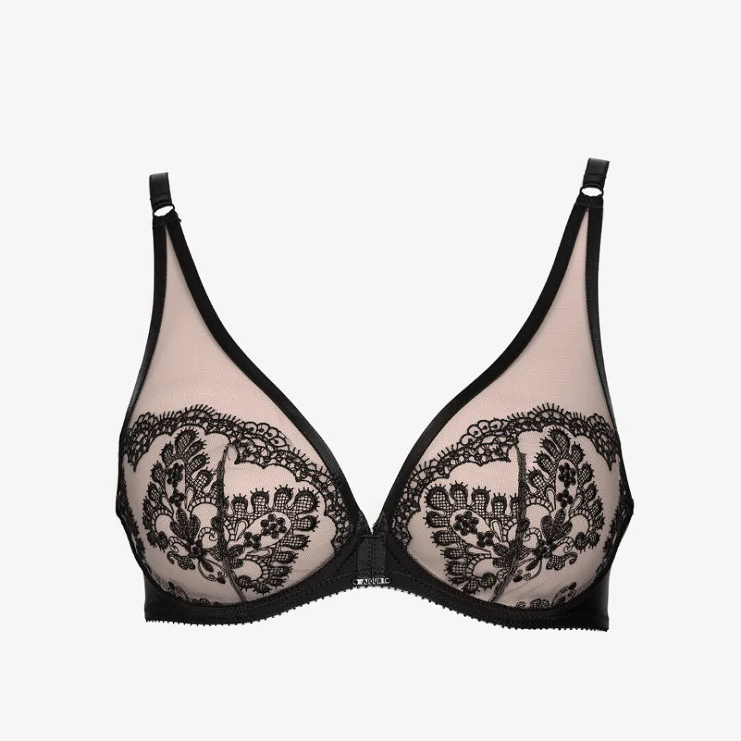 FLAT WHITE Plunge Underwired Bra at Belle Lacet Lingerie