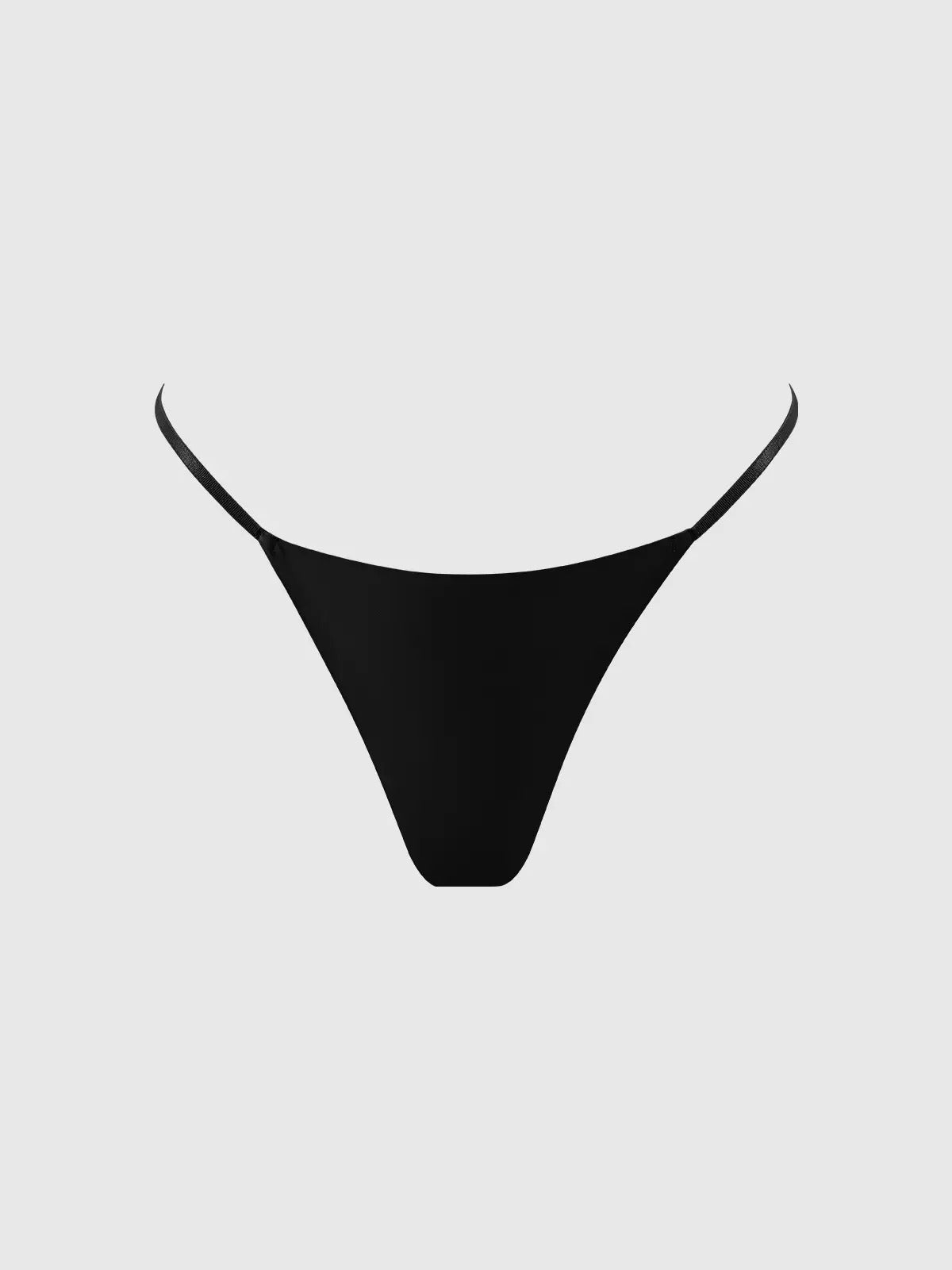 Black thong on a light white background