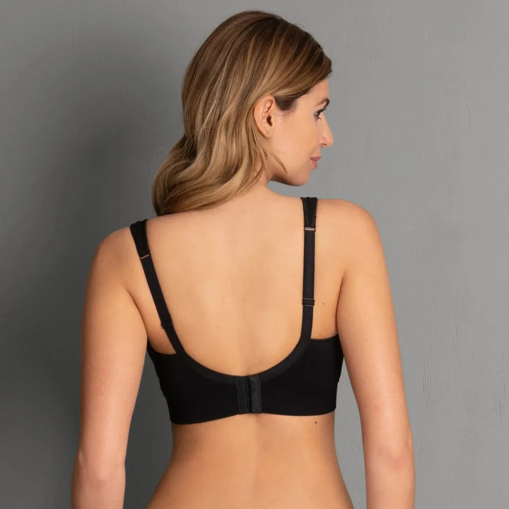 Back view of the Anita Lotta Bilateral Post-Mastectomy Bra 5769X in black at Belle Lacet Lingerie