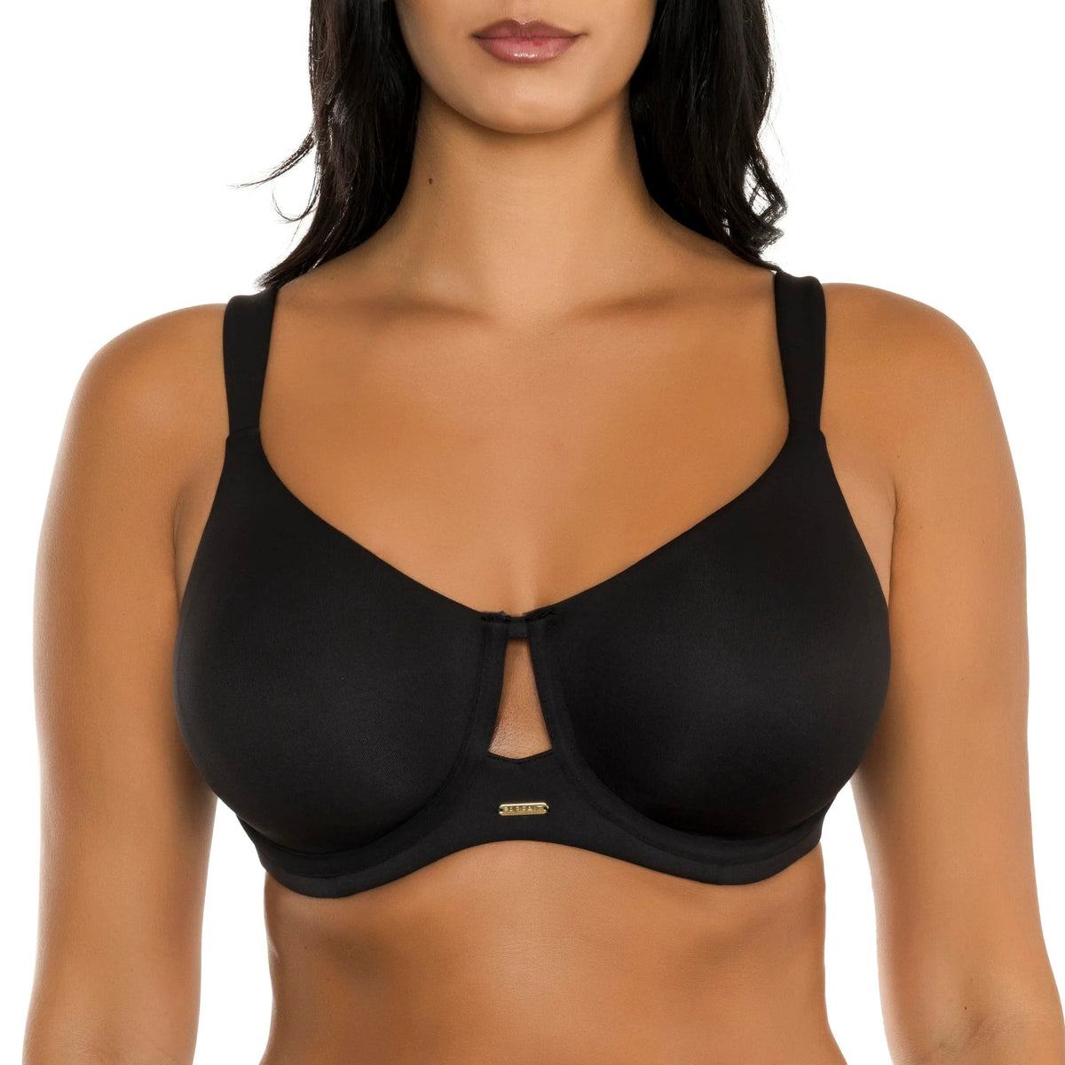 Front view of the PARFAIT Emily Full Bust Seamless Underwire Bra P7800 in black