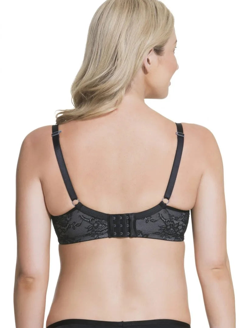 Back View of the Cake Waffles 3D Spacer Contour Nursing Bra in black