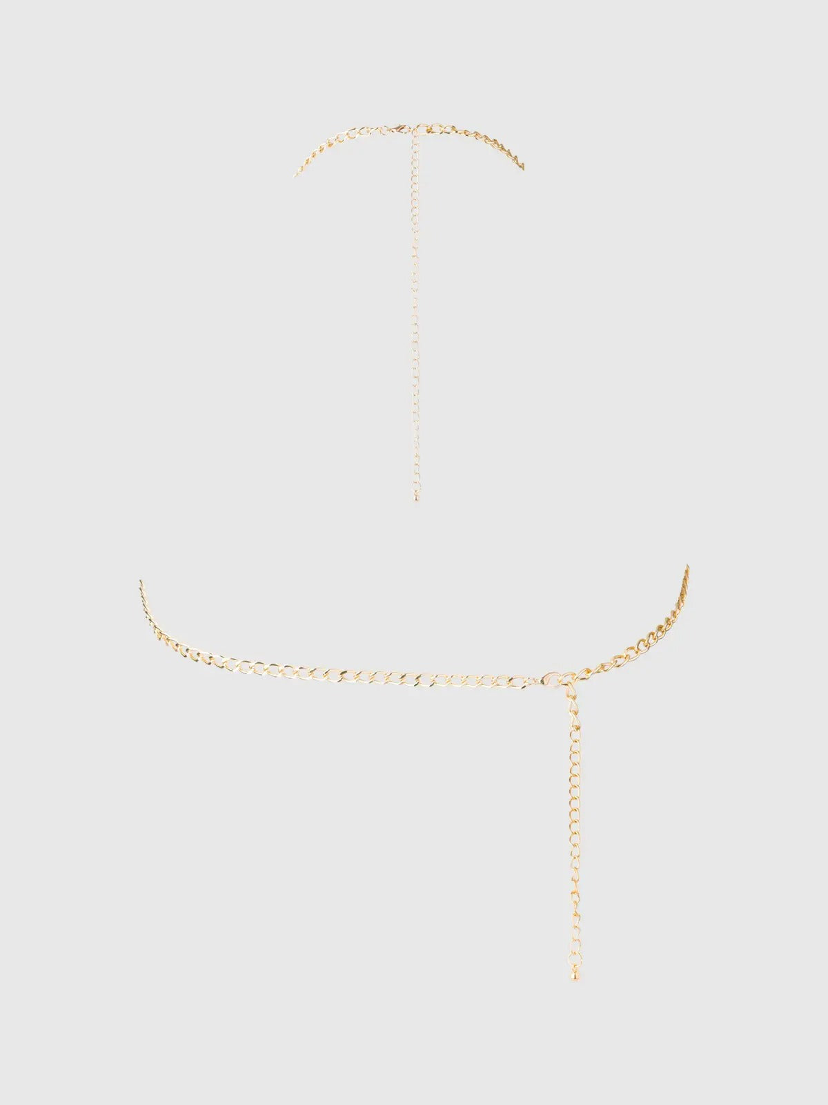 Gold bralette back on a light gray background