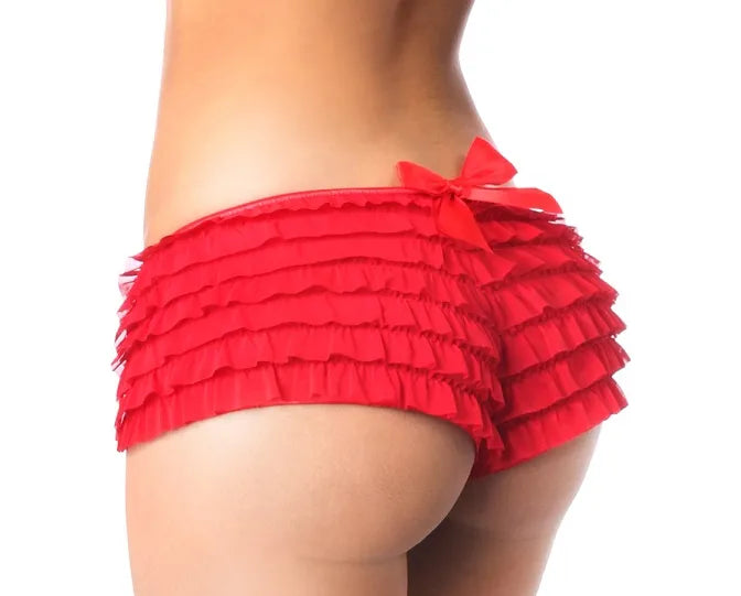 Red Ruffle Panty with Bow Accent by Daisy Corsets at Belle Lacet Lingerie