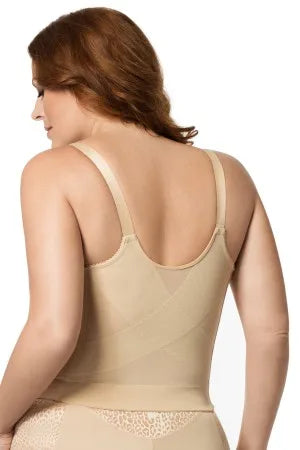 Elila Jacquard Soft-Cup Front Hook Longline Bra 5415-Belle Lacet Lingerie