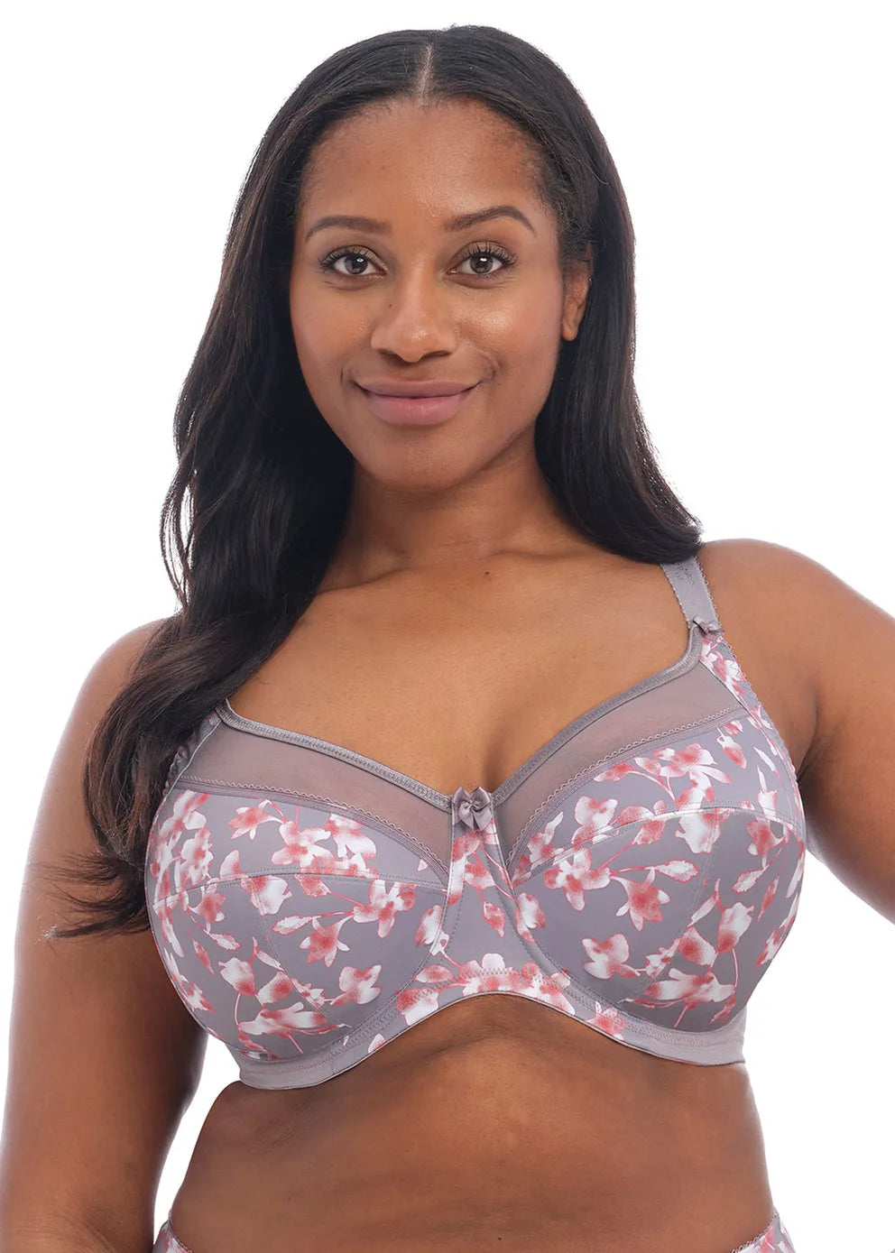 KAYLA Banded Bra by Goddess in Grey Blossom at Belle Lacet Lingerie.