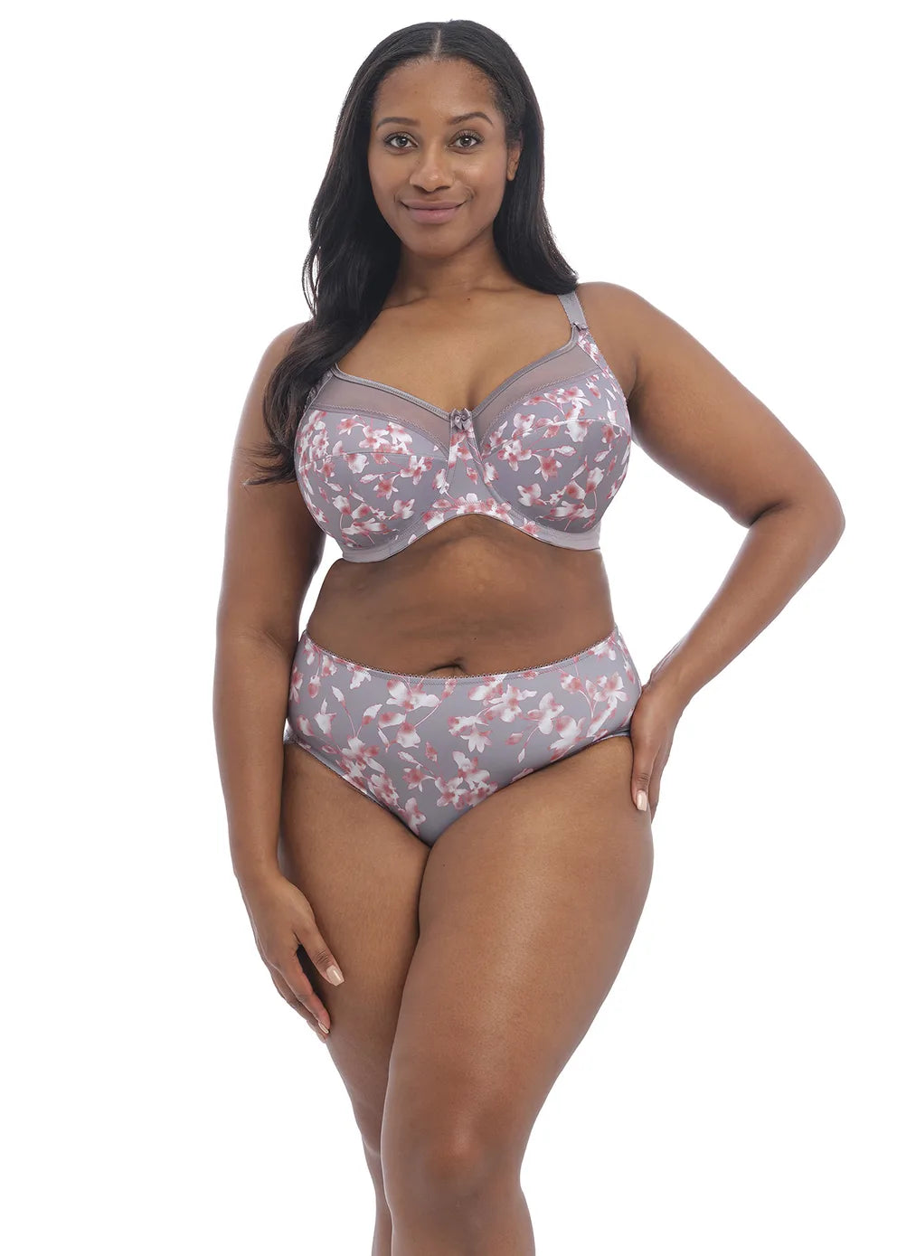 KAYLA Banded Bra by Goddess in Grey Blossom at Belle Lacet Lingerie.