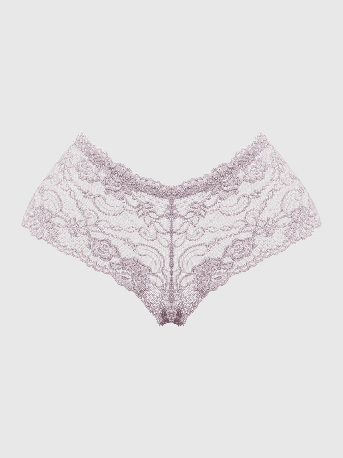 Lace underwear on a light gray background