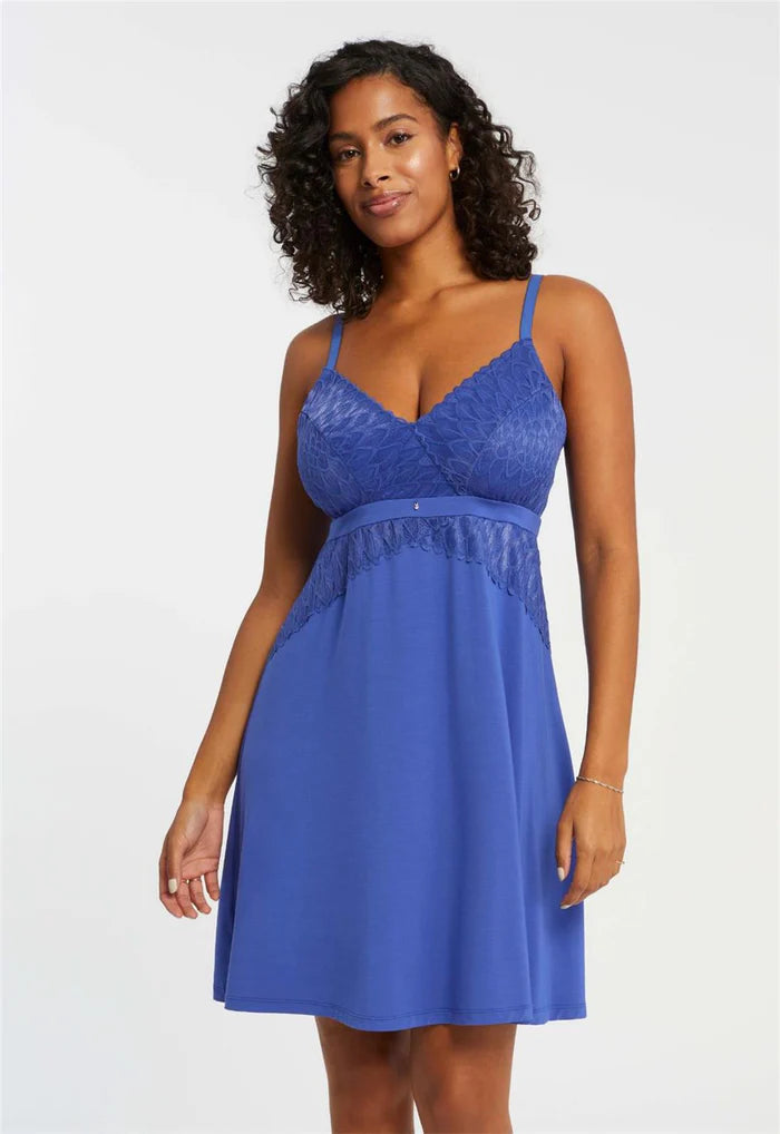 Montelle Essential-Bust Support Chemise in Sapphire