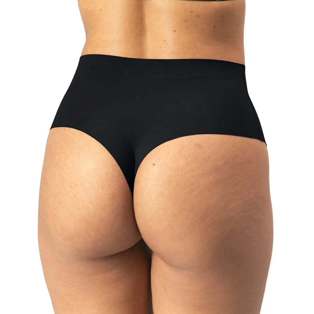 Seamless, Organic, Cotton High-Rise Thong at Belle Lacet Lingerie