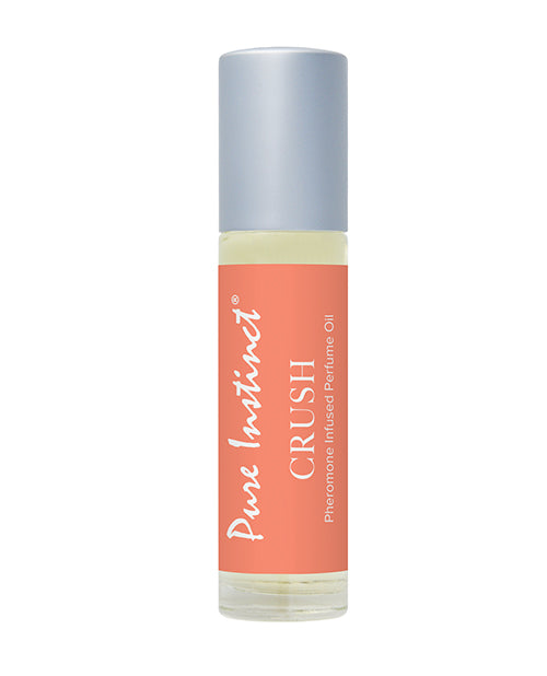 Perfume bottle labeled 'Pure Instinct Crush' on a white background