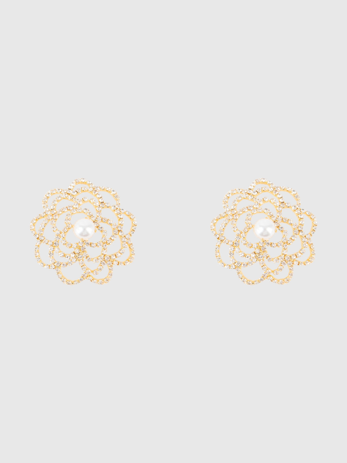 Rhinestone & Pearl Floral Pasties featuring a sparkling floral design with a pearl center.
