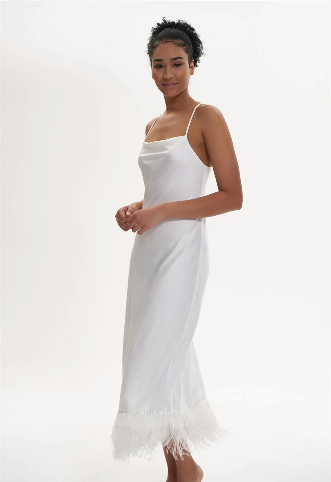 Swan Feather Gown at Belle Lacet Lingerie