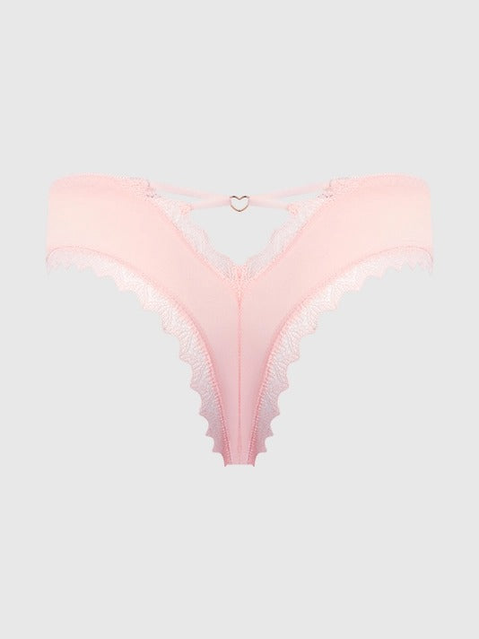 back view of a Vera Micro & Lace Heart Charm Cheeky designed for everyday comfort with playful, feminine styling.