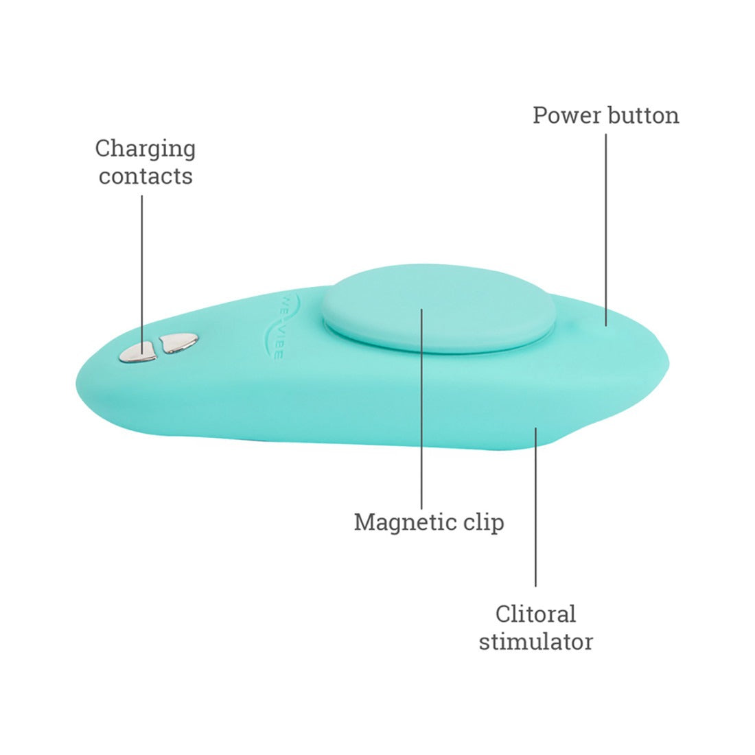 We-Vibe Moxie+ Wearable Clitoral Vibrator Satin Black-Belle Lacet Lingerie