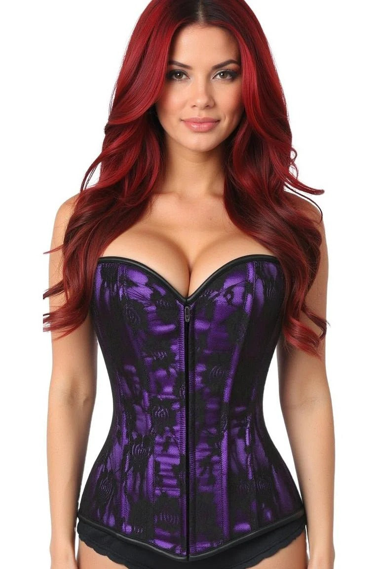 Lavish Lace Front Zipper Corset-Belle Lacet Lingerie